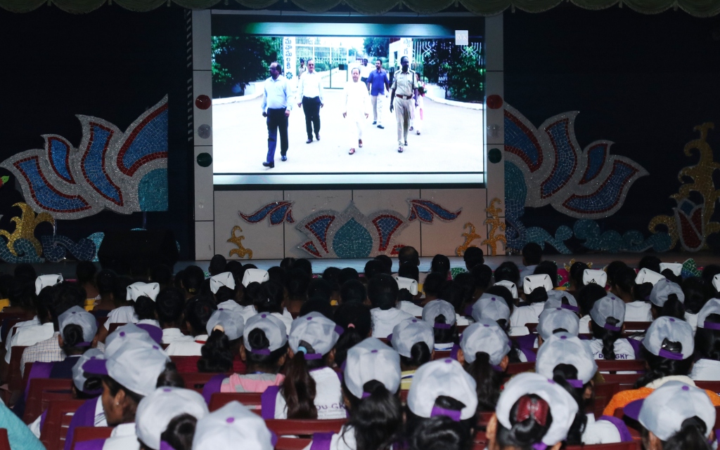 Peace Foundation Day: Guest ,Faculties & Students watching video presentation 