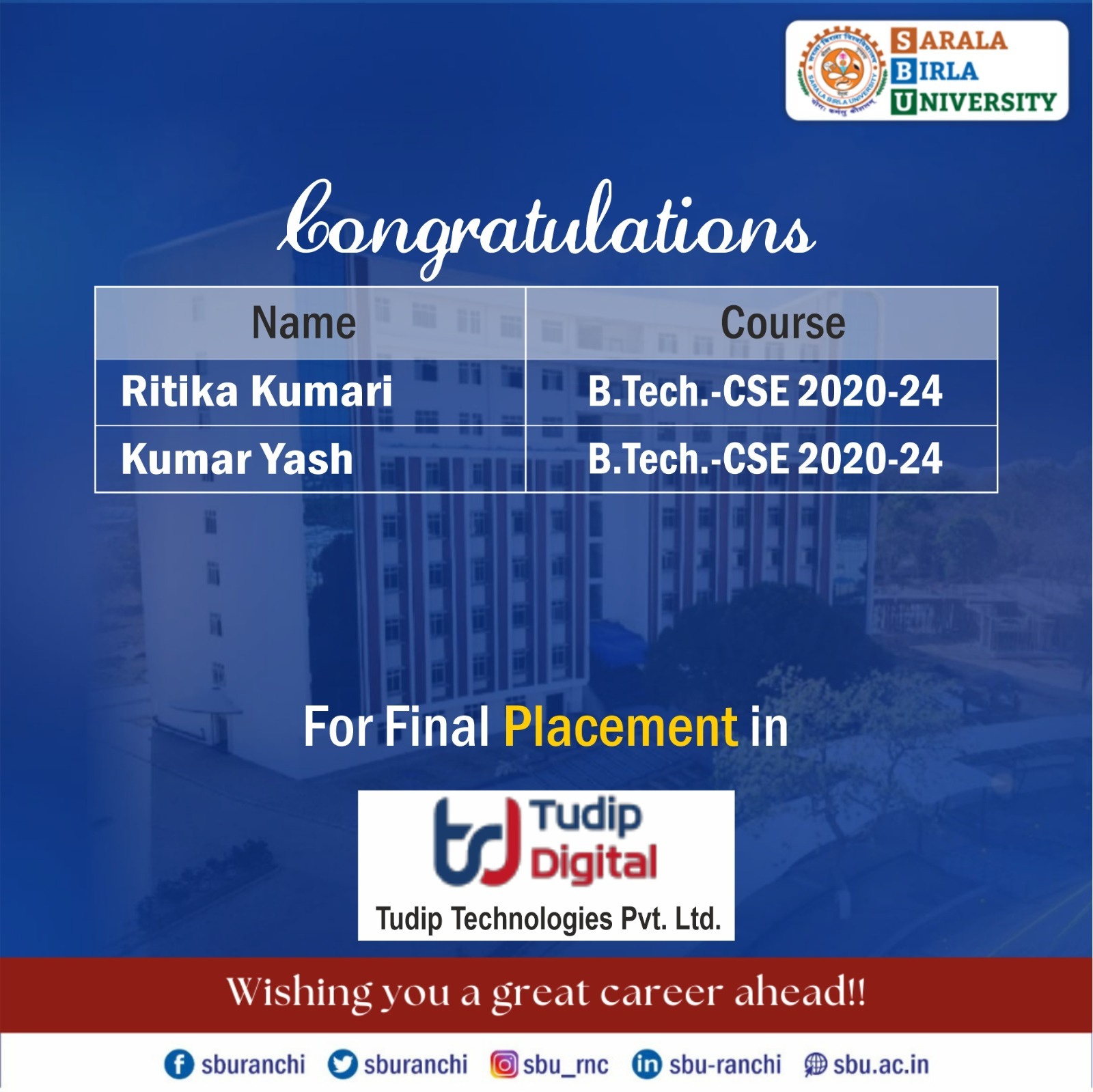 sbu campus placement